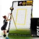 Adjustable Volleyball Rebounder Net 7x4 ft  Bounce Back Training Equipment with Angle Customization for Practicing Volleying, Bumping, Spiking  Durable & Portable with Travel Bag