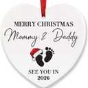 Pregnancy Announcement Gifts, Christmas Ornaments Expecting Baby Pregnancy, Announcement New Parents to Be Mom Xmas Unique Gifts for New Mom and Dad to Be Baby First Christmas Ornaments 2026