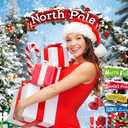 Christmas Backdrop for Photography Winter Forest North Pole Xmas Tree Background Christmas Party Decorations Winter Xmas Family Holiday Banner Photo Booth Props (8x6FT240x180cm)