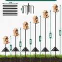 Breeze Touch 108in Heavy Duty Bird Feeder Pole with Squirrel Proof Baffle, 4 Shepherd Hooks, Garden Pole for Bird Watching