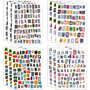 852pcs Magazine Letter Stickers Vintage Scrapbook Letters Stickers Small Ransom Alphabet Sticker for Scrapbooking Supplies Journaling Laptop Water Bottle DIY Crafts Gift Junk Journal (Journal12)