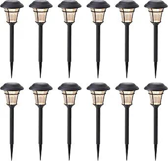 MAGGIFT 12 Pack Outdoor Solar Lights - Waterproof, Solar Pathway & Garden Lights for Yard & Patio, Solar Powered for Driveway