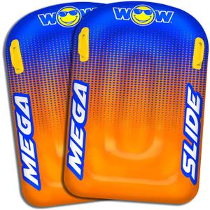 Wow Sports Mega Slide Inflatable Sleds - 2 Pack - Blue & Orange - for Water Slides - Kids & Adults
