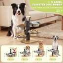 Elevated Dog Bowls Stand - 4 Heights Raised Dog Bowl Large Sized Dog - Dog Feeding Station - Dog Food and Water Bowl Set with Portable Handle - Suitable for Multi-Dog Feeding