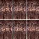 Voircoloria 3.3 x 6.6 ft Foil Fringe Backdrop Curtains, Tinsel Streamers Party Decorations, Fringe Backdrop for Birthday, Baby Shower, Gender Reveal, Graduation (6, Brown)