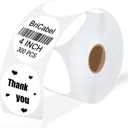4 Inch Large White Circle Thermal Labels, 300 Labels/Roll,Self-Adhesive Round Inventory Stickers, Multi-Purpose Round Roll Thermal Printing Stickers for Business and Domestic Use