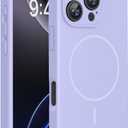Miracase Magnetic for iPhone 16 Pro Max Case, [Soft Anti-Scratch Microfiber Lining], Compatible with MagSafe, Liquid Silicone Case Shockproof Drop Protection Phone Case for 16 ProMax,Light Purple