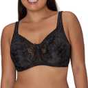 Hanes Women's Underwire Bra, Secrets Plus-Size Bras, Full-Coverage, Supportive, 4422 (Black)