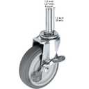 Finnhomy Caster Wheels 3 Inch Set of 4 Heavy Duty Threaded Stem Casters 1/2"-13x1-1/2 Swivel Rubber Industrial Castors Locking Wheels for Wire Shelving/Furniture/Carts Load Bearing 720 Lbs Gray