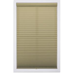 DEZ FURNISHINGS Cordless 1" Light Filtering Pleated Shade, Fabric, 34" W x 48" H, Camel