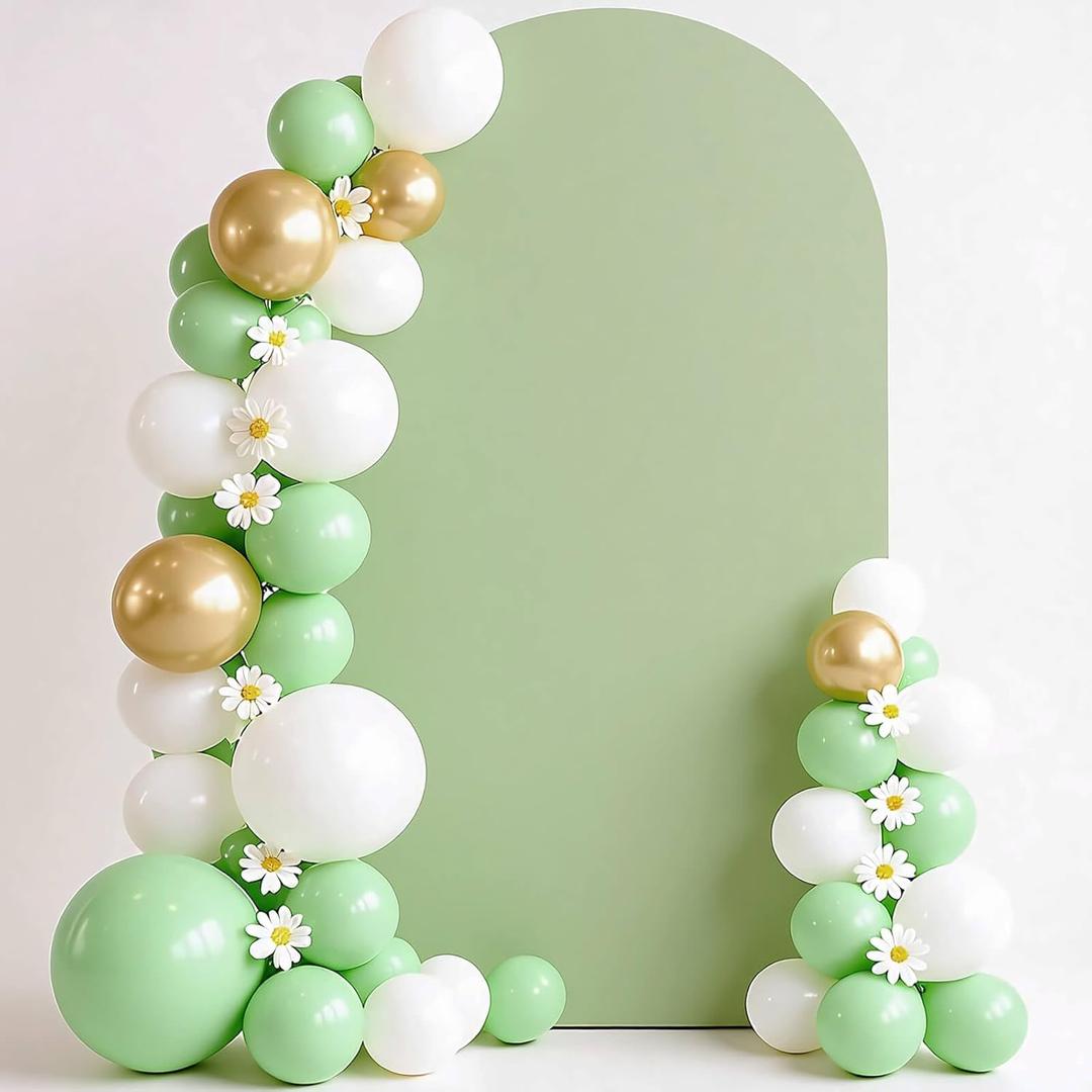 6 FT Arch Backdrop Cover, Wedding Sage Green Arch Covers Stretchy Backdrop Spandex Fitted for Baby Shower Birthday Balloon Chiara Stand Decor Sage Green 6FT