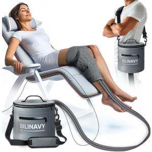 Cold Therapy Machine, Portable Ice Therapy Machine for Knee After Surgery with Programmable Timer & Flow Rate, Quiet Pump, Knee Pad, Light Gray