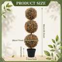 Hotop Fall Artificial Triple Ball Boxwood Topiary Tree 35.5" Porch Decor
