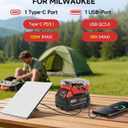 Starlink Mini 138W USB Battery Charger Adapter for Milwaukee M18 18V Batteries, Power Inverter Converter with 18AWG 2M DC Cord, DC Connector for Phone/Laptop, Outdoor Emergency Power Station