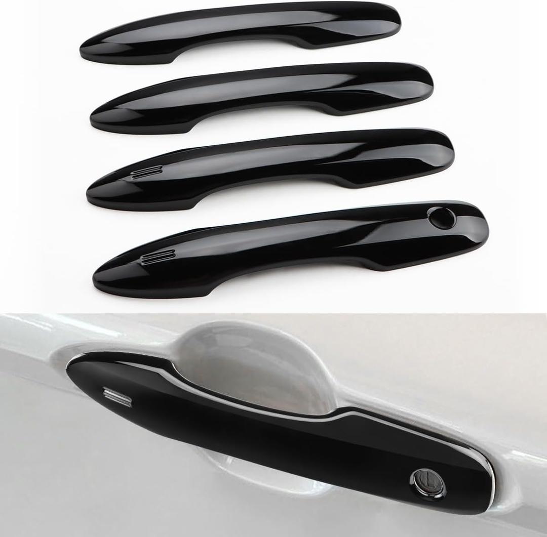 Snap-on Door Handle Cover Compatible for 2018-2025 2026 Toyota Camry Accessories No Adhesive Handle Protectors for 2020-2025 2026 Toyota Corolla Glossy Black