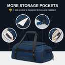 LEVEL8 Travel Duffle Bag Carry on Airline Approved, Water Resistant Sport Duffle, Weekender Bag for Men and Women, Blue, 30L, 19.8 X 9.9 X 9.7 Inches