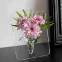 Frame Flower Vase, Clear Acrylic Flower Container, Modern Art Decoration for Home Decor, Desktops Bookshelf Table House Warming Gifts and Photography Props (Transparent)