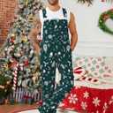 Mens Overalls Christmas Bib Coveralls Women Halloween Jumpsuit Stocking Stuffers for Adults (X-Large, Green1)