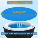 AURSK Solar Pool Cover,12mil 8 Foot Round Solar Pool Thermal Blanket for Above-Ground Pools,Hot Tub Bubble Cover,Blue 8FT