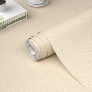 WADILE Grasscloth Peel and Stick Wallpaper 23.6in x 472in, Textured Contact Paper for Cabinets, Faux Linen Wall Paper Pull and Stick, Fabric Vinyl Wallpaper Self Adhesive Beige