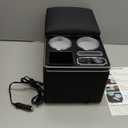 Upgraded Center Console, Wireless Charging Phone Holder & Cup Holders Armrest Organizer for Car Minivan Truck Van, Universal Rear Bench Seat Storage Box with 7 Modes LED Light