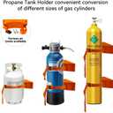 2 x 2PCS Propane Tank Holder, Propane Tank Mount, Excellent Quality ABS Gas Cylinder Holder with Screws and Safety Chain Supported 4"-12", Suitable for All Kinds of Gas cylindersOrange