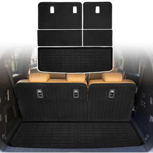 Cargo Liners Backrest Mat for Nissan Armada Accessories 2025 with Hook&Loop Rear Trunk Mat Rear Seat Back Cover Protector All Weather Anti-Slip Split Dog Liner 5 PCS