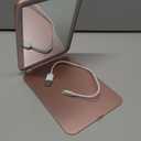 LED Foldable Travel Makeup Mirror - 5x7 inches 3 Colors Light Modes USB Rechargeable Touch Screen, Portable Tabletop Cosmetic for Travel, Cosmetic, Office (Rose Gold)