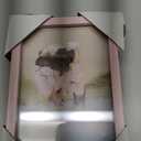 Space Art Deco Triple 4x6 Picture Frame, 3 4x6 Folding Photo Frame, Standing Vertically on Desktop or Tabletop, Home Decorative Christmas, Pink