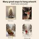 3 x Poecinvi Winter Christmas Wall Art Prints Set of 4, Rustic Christmas Decor, Winter Xmas Tree Sleigh Reindeer Santa Posters Pictures Wall Decor for Home Bedroom Living Room Office, 8x10 Unframed