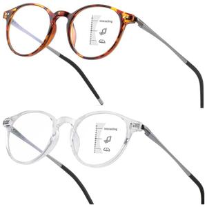Exquisite Ultra-light Progressive Multifocus Reading Glass Women Blue Light Blocking Multifocal Readers (2.5x), Pack of 2