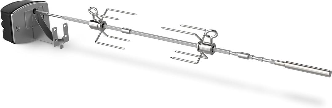 Weber Spirit & Pellet Rotisserie HeavyDuty Electric Motor, Stainless Steel Shaft & Forks, Fits Spirit Gas Grills & Searwood 600 Pellet Grill