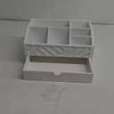 SRIWATANA Mail Organizer Countertop, White Desk Organizer with Drawer, Mail Holder with 5 Compartments for Counter, Desk Office Accessories & File Sorter Letter Paper Holder
