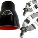 1.5" to 2"(38-50mm) High-Temp Silicone Reducer Hose With Stainless T-Bolt Clamp - Heavy Duty 4-Ply Reinforced Design for Automotive Turbo/Intercooler/Intake Piping/Industrial Hydraulic