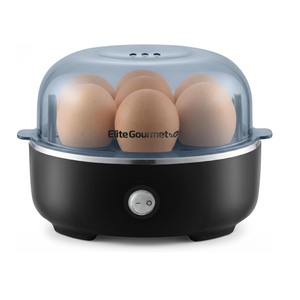 Elite Gourmet 7-Egg Electric Egg Cooker, BPA-Free, Auto Shut-Off
Soft, Medium & Hard Boiled, Measuring Cup, EGC115B