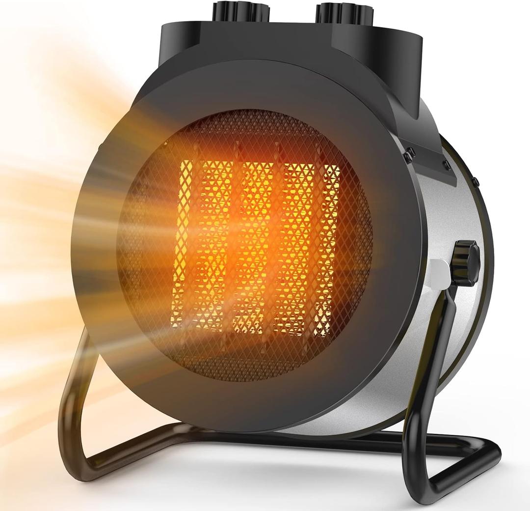 Space Heaters for Indoor Use, 1500W PTC Electric Heater with 90Adjustable Angle, Fast Safety Heat, Small Portable Heater for Office Home(Silver)