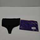 Womens High Waisted Thong Bikini Bottoms Swimsuit Bottoms High Cut Rave Bottoms (Medium, Black)