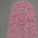 Oval Lace Doilies Width 9" to 11", Length 22" to 23" Handmade Crochet Thanksgiving Table Runner Flower Kitchen Placemats (Pink, 1)