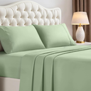 LuxClub 4 PC King Sheet Set, Breathable Luxury Bed Sheets, Deep Pockets 18" Wrinkle Free Cooling Bed Sheets Machine Washable Hotel Bedding Silky Soft - Tree Moss Green King