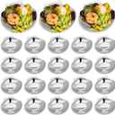 Baderke 24 Pcs Grillable Shells Stainless Steel Reusable All Purpose Grillable Large Scallop Shells Grilling Pan Baking Dish for Make Oysters Baked Clams Clam Scallop Seafood, 3.2 Inch