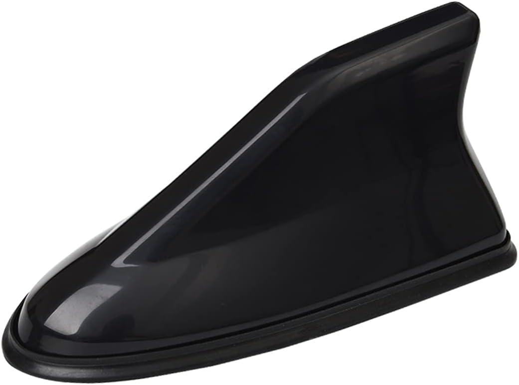 Car Shark Fin Antenna Cover, Roof Aerial Base AM/FM Radio Signal for Car SUV Truck, Vehicle Shark Fin Shape Cover with Adhesive Tape, Car Accessories Antenna Replacement Fits Most Cars (Black)