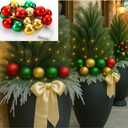 1 Pcs Christmas Urn Filler Decor Christmas Ball Ornament Lights 9.84 ft 20 Balls Battery Operated Pre-lit Pathway Tree String Lights for Home Lawn Porch Entryway Garden Yard Gazebo