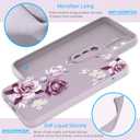for Samsung Galaxy A56 5G Case,Cute Floral Design for Women Girls,Soft Slim Drop Protection Flowers Liquid Silicone Phone Cover with Shockproof Anti-Scratch Microfiber Lining,Purple Flower