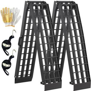 Truck Ramps 3000LBS Capacity - 2 Pcs 7.5ft Heavy Duty Loading Ramp, Folded Loading Ramps for Motorcycles, Dirt Bikes, UTVs, ATVs, Golf Cart, Garden Tractors, Black Aluminum Ramps