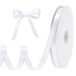 woric White Ribbon 3/8 Inch 120 Yards Thin Ribbon White Satin Ribbons for Hair Gift Wrapping Bow Making Gift Bags Jewelry Beaded String Balloon Sewing Cards DIY Crafts Easter Decorations