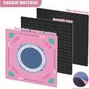 Neoprene Mahjong Mat for Table(33"X33")-Non-Slip Noise Reducing American Mahjong Mat,Odorless, Free of PAHs Mahjong Table Mat for Beginners & Experts,Includes Carrying Bag(Pink)