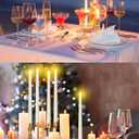Treela 72 Pcs Flameless LED Taper Candles Battery Operated Candles Bulk 11 Inch Flickering Fake Candlesticks with Warm Light for Valentines Day Church Wedding Party Battery Not Included(Classic,Ivory)