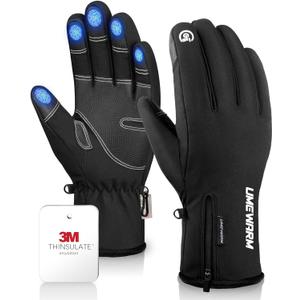 -10 Waterproof Winter Gloves Men, Touchscreen Fingers Snow Ski Gloves Women, 5-Layer Touch Screen Cold Weather Gloves (X-Large, Black)