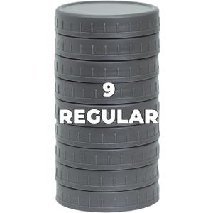9 Pack Gray Regular Mouth Mason Jar Lids with Silicone Rings,9 Color to Choose, Plastic Mason Jar Lids,Plastic Canning Lids, Fit Ball,Kerr and More (Gray) 9 Pack Gray Regular Mouth Mason Jar Lids with Silicone Rings,9 Color to Choose, Plastic Mason Jar Lids,Plastic Canning Lids, Fit Ball,Kerr and More (Gray)