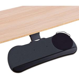 Under Desk Keyboard Tray, 27" x 11" Tray, 17.75" Track, One Knob Control, Undermount Sliding Computer Keyboard with Wrist Rest, Adjustable Height and 15 Tilt